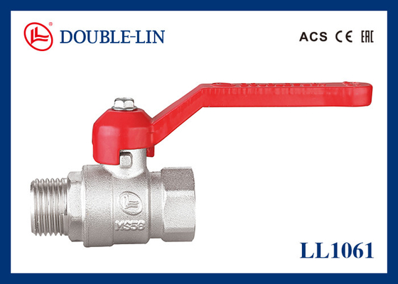 Volledige stroom Man / Vrouw 1 2 inch Messing Ball Valve Aluminium Handle