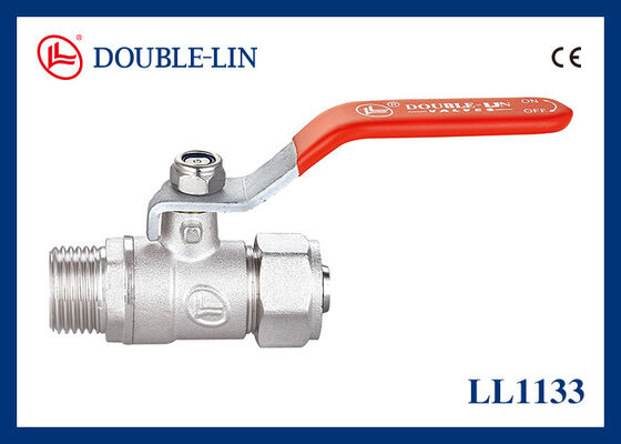 Pijpverbinding 1 1 4 Messing kogelklep vlakke hendel