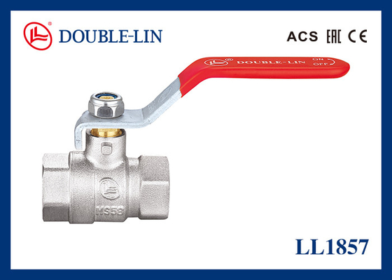 Volledige stroom Vrouwelijke / Vrouwelijke 1 2 Messing Ball Valve Flat Lever Handle