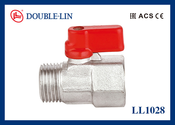 Mannetje X Vrouwelijk 25 Barmessing Geplateerd Mini Ball Valve With Nickle