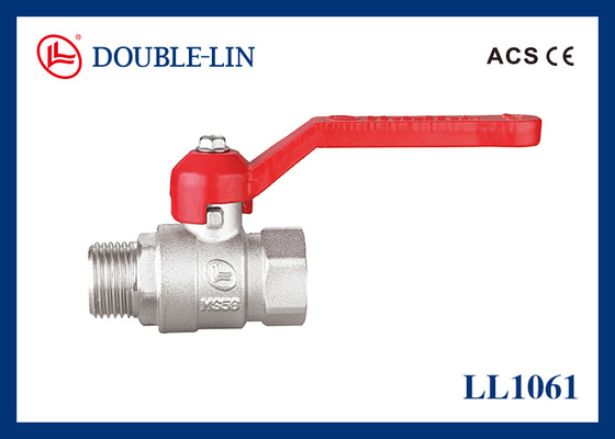 Volledige stroom Man / Vrouw 1 2 inch Messing Ball Valve Aluminium Handle