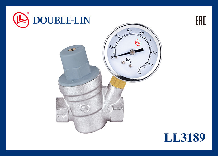 Messingdiafragma drukverlagend klep 1/2" tot 1" ISO228 draad 0°C tot 80°C Werktemperatuur