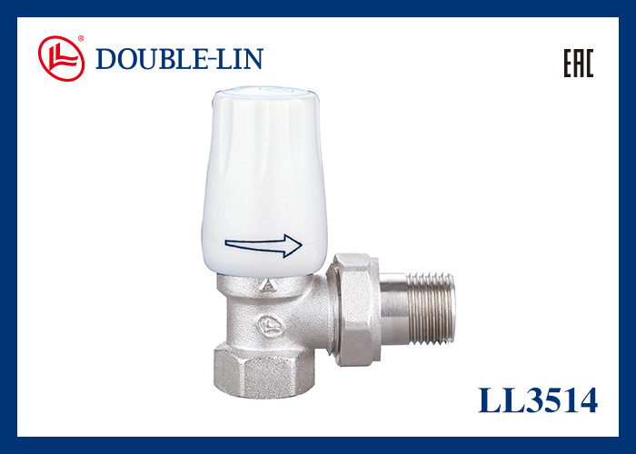 Hoekradiatorkraan Maat 1/2" 3/4" ISO228 Draad 32℉ tot 248℉ Werktemperatuur